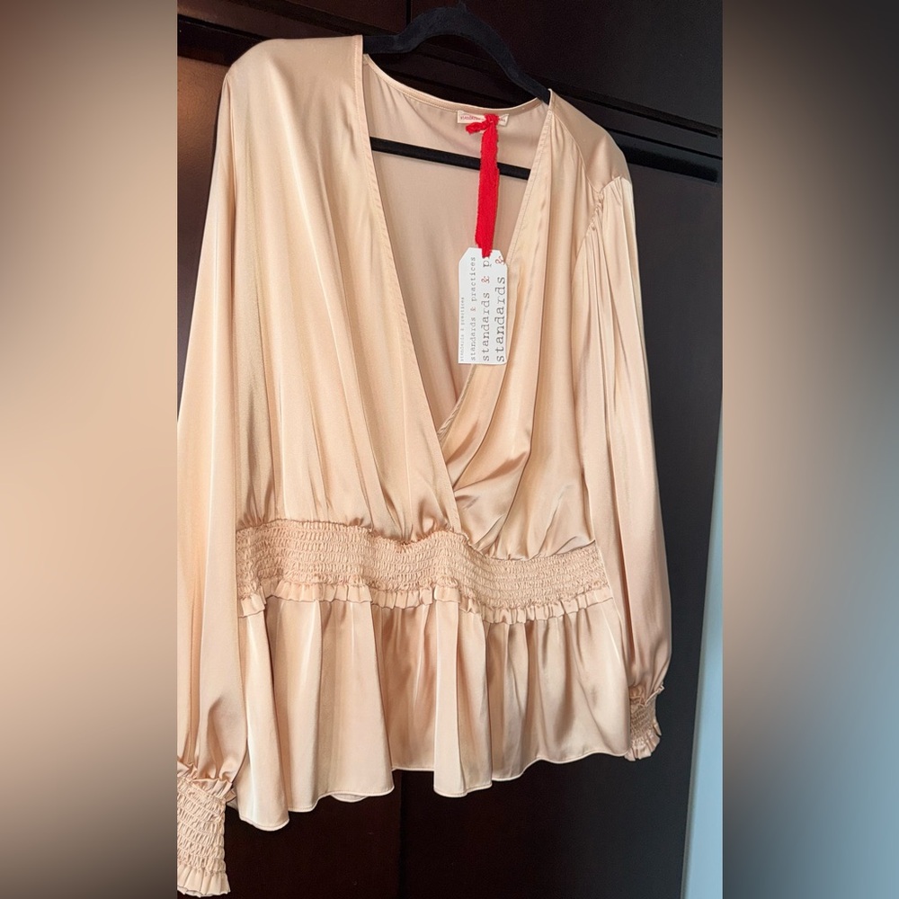 Standards & Practices satin peplum blouse NWT 3X